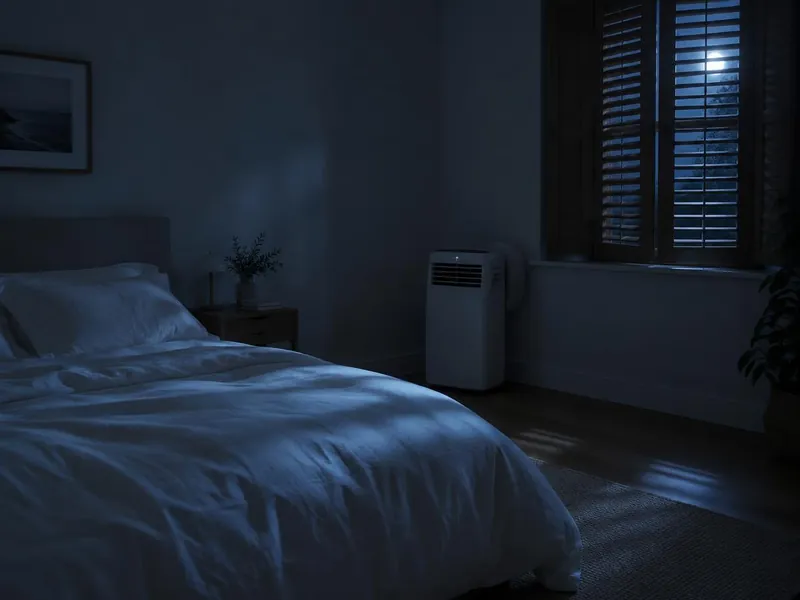 Chambre fraîche la nuit avec un climatiseur mobile